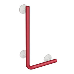 HEWI Dementia L-Shaped Support Grab Rail 1000 x 500mm - White & Ruby Red 