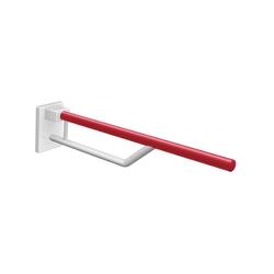 HEWI Dementia Mobile Folding Hinged Support Rail White with Ruby Red Grab Rail