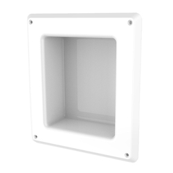 Wallgate Anti-Ligature, A/V Recessed Shower Shelf Solid Surface White