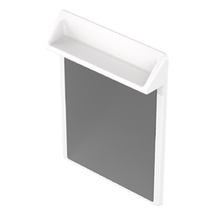 Wallgate Anti-Ligature Solid Surface Combined Mirror & Shelf 495 x 720 - White