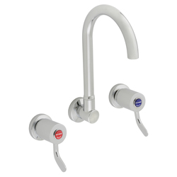 CliniLever® CP-BS Hospital Wall Sink Set 80/150 with 190mm Gooseneck Outlet