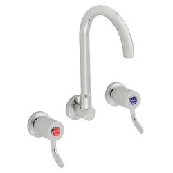 CliniLever® CP-BS Lead Safe™ Hospital Wall Sink Set 80/150 with 190mm Gooseneck Outlet Laminar